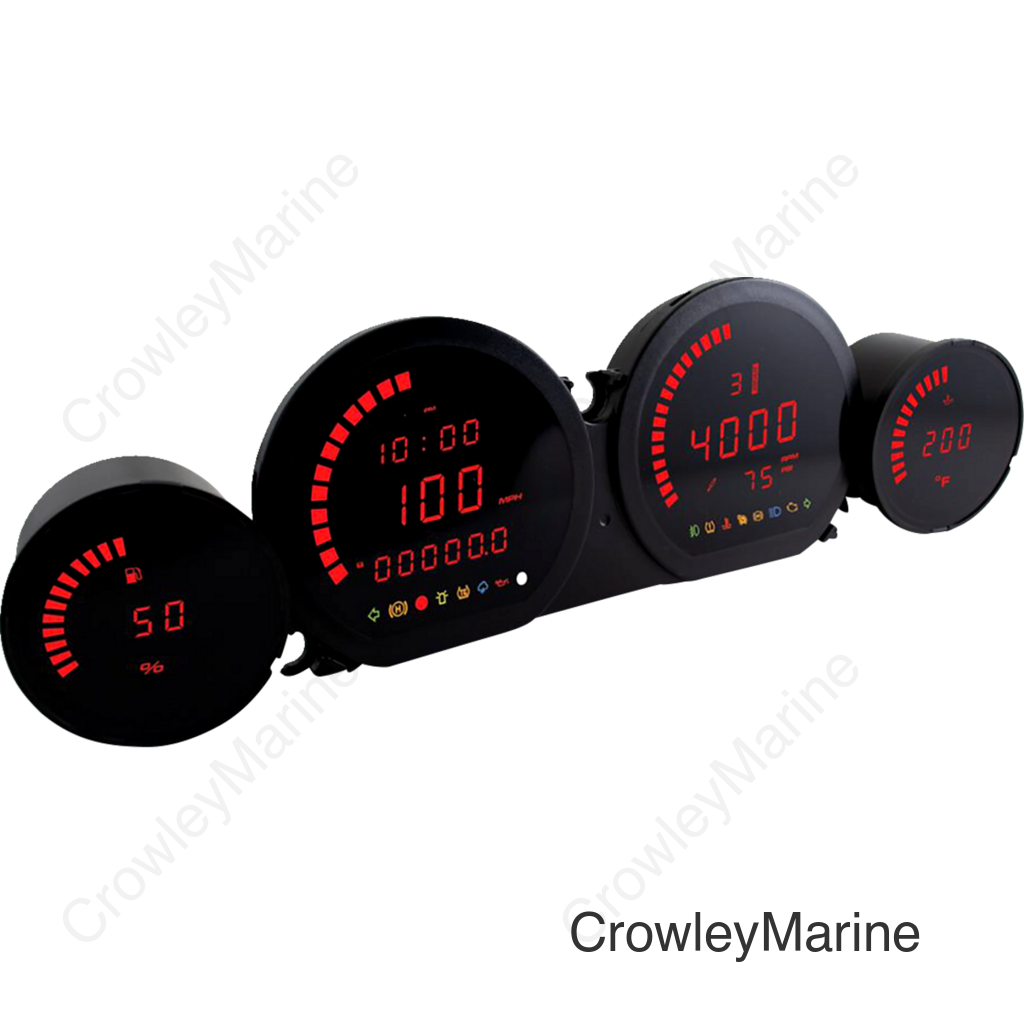HD-03L - Four-Piece LED Gauge Kit - Red Display