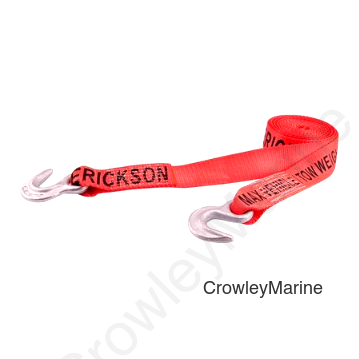 Tow Strap, 2" x 15', 4,250lbs. MVW, w/ Zinc Grab Hooks (397800)
