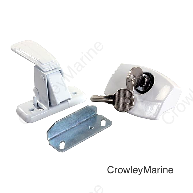 JR Products Black Locking L-Handle, White