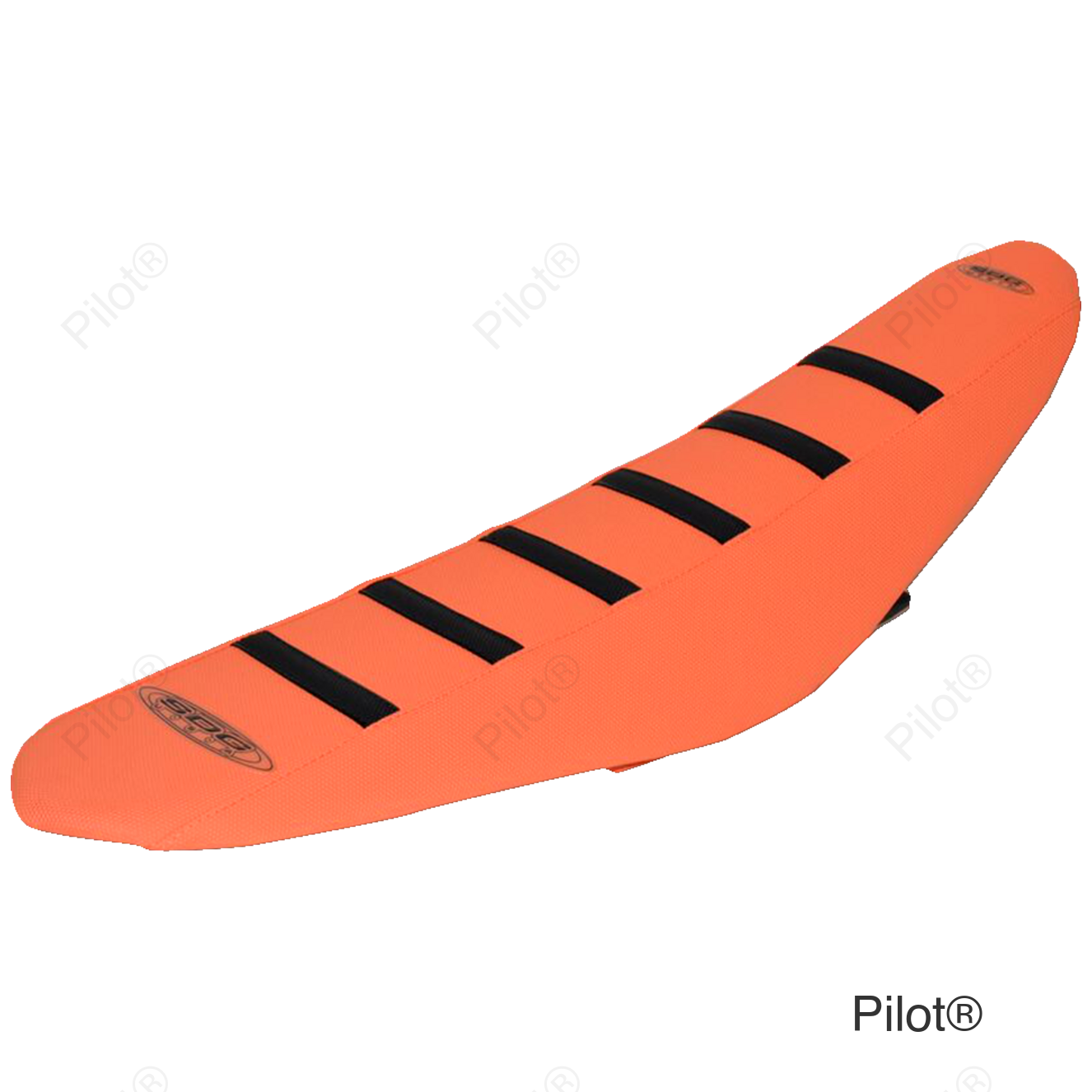 6-Ribbed Seat Cover - Black Ribs/Orange Top/Orange Sides
