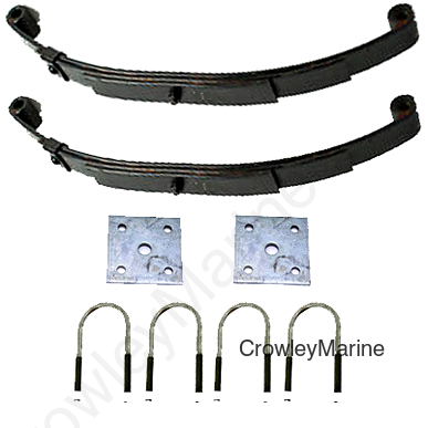 Spring & Marine U-Bolt Kit, 1000lb Double Eye Springs, 3 Leaf (003210)