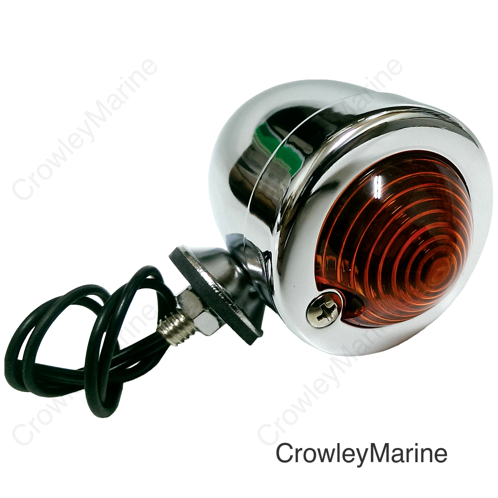 BULLET MARKER LIGHT CHROME AMBER LENS SINGLE FILAMENT