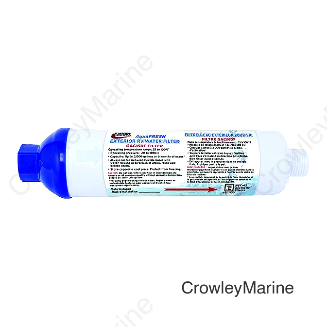 Valterra A011132VP AquaFresh Replacement Exterior RV Water Filter w/Hose Connections, 2/pk