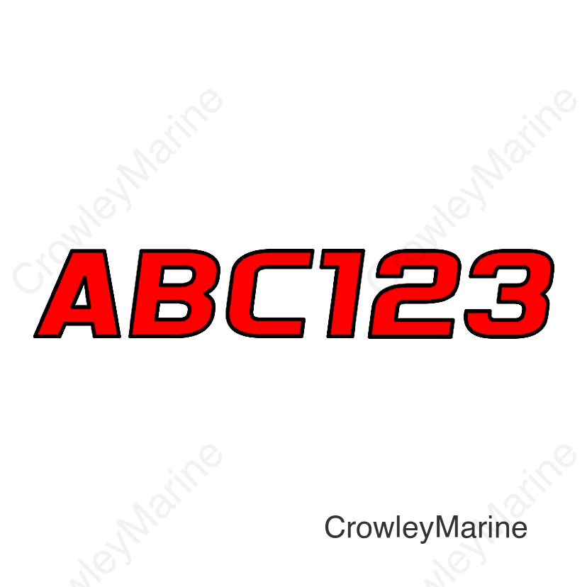 Hardline Series 700 Registration Kit, Solid Fill Colors With Black Outlines and Slanted European Font (Includes 4 Sets of 3" A-Z, 0-9)