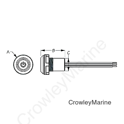 Sea-Dog 4030651 LED Push Button On/Off Switch