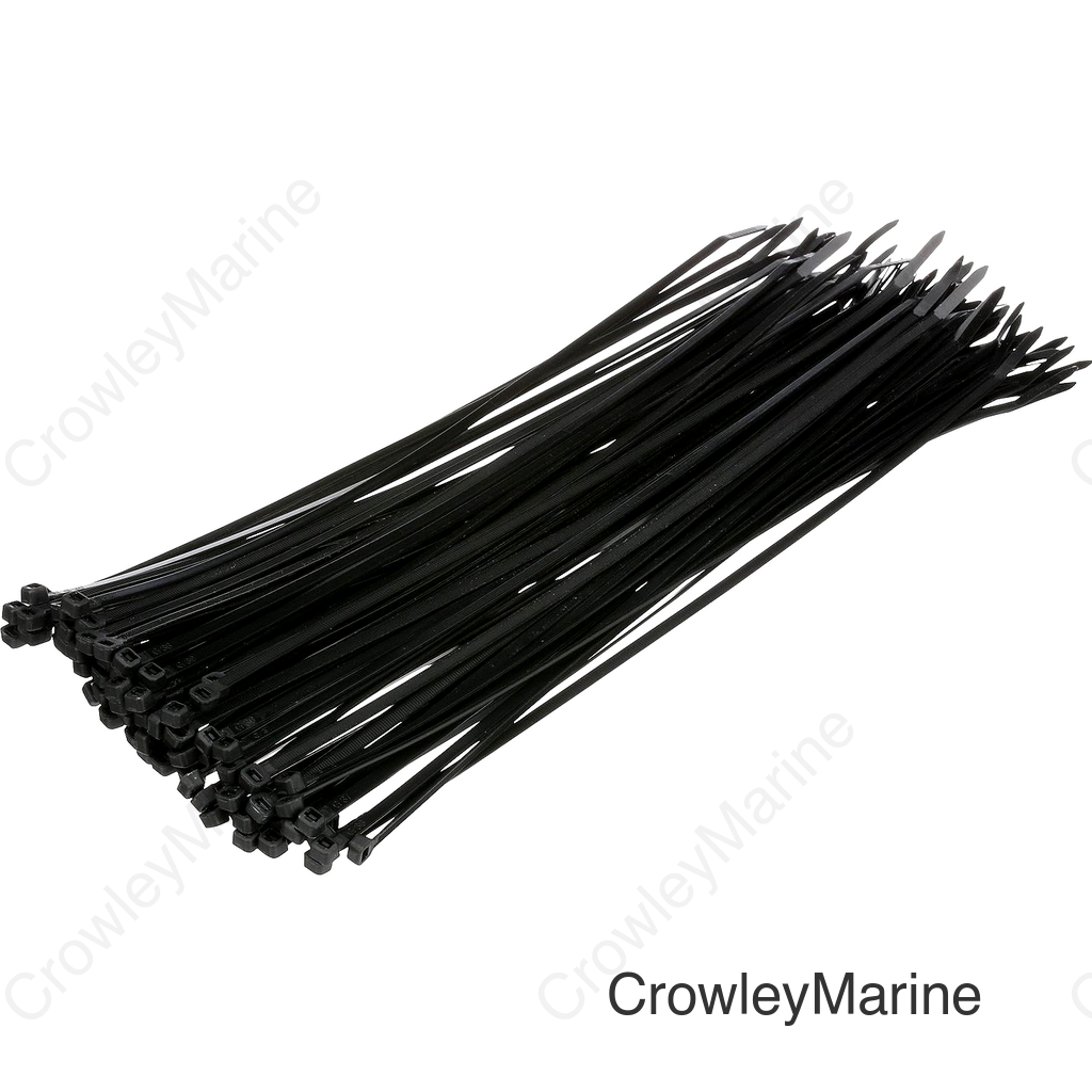 Seachoice Cable Ties, 14 in. Long, 50 Lbs. Max Load, UV Black, Pack of 500