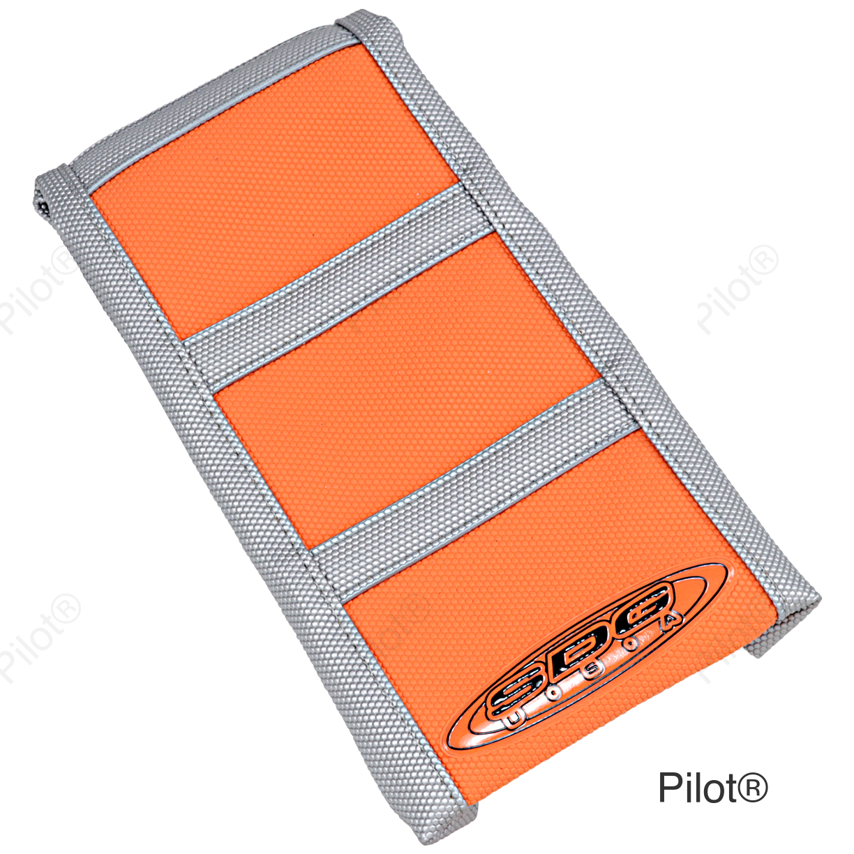 6-Ribbed Seat Cover - Gray Ribs/Orange Top/Gray Sides