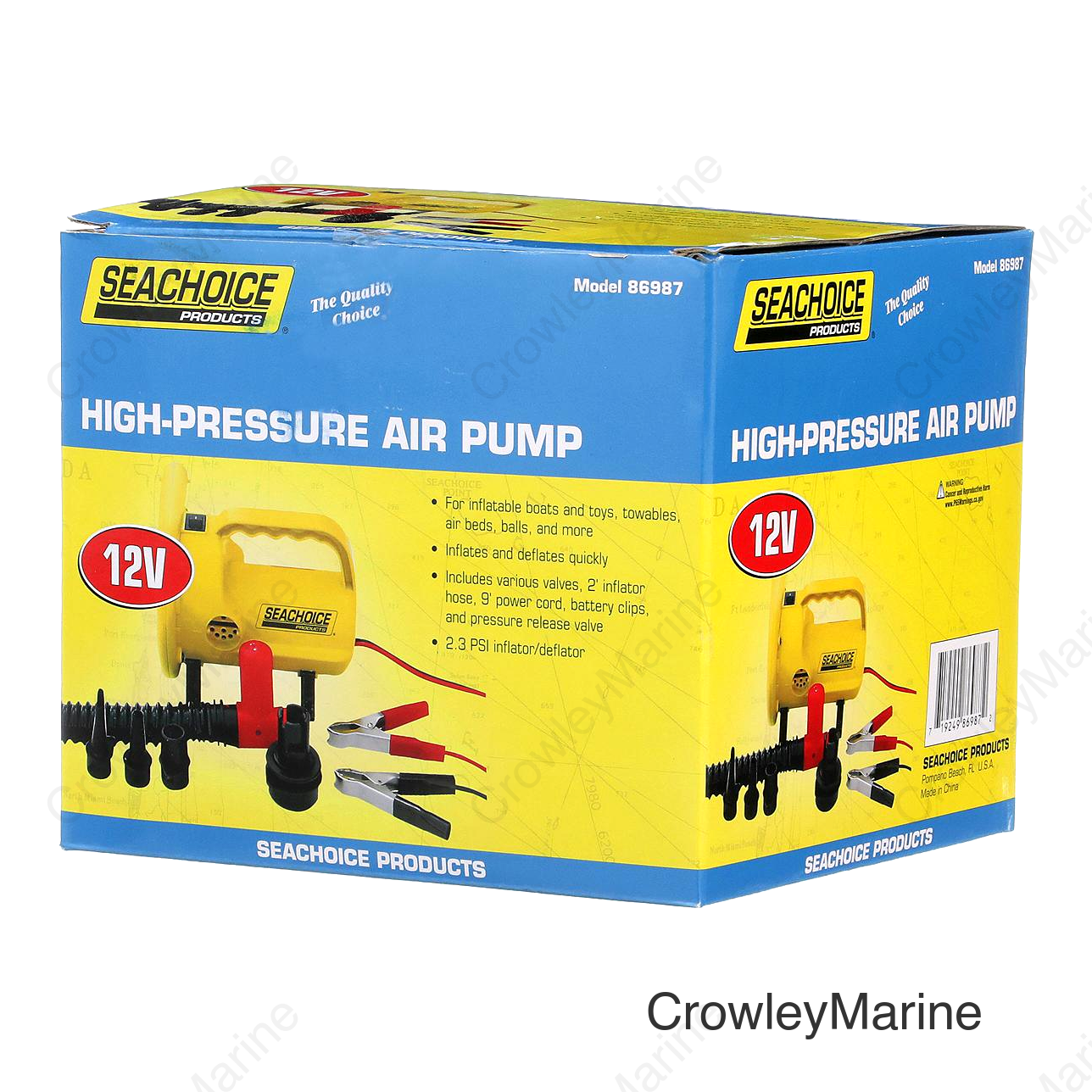 Seachoice 12V High Pressure Portable Air Pump, For Boating and General Inflatables