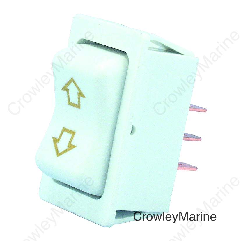 JR Products 12095 White High Current Single RV Slide Out Switch with Bezel