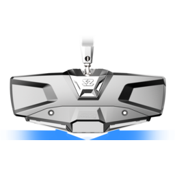 Mirror - Halo R - Rear View w/LED Cabin Light - Rectangle - Silver w/Silver Bezel - Defender thumbnail-4