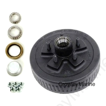 Hub & Drum Kit, 84546 Bearings, Seal, Cap, Nuts, Painted, #84 Spindle, 1750 Capacity, 10" x 2 1/4" Drum, Fits Dexter 3500lb Axles (116600)