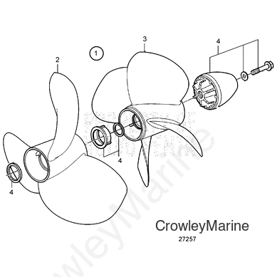 J7 REAR Aluminium Four Blade Right Hand Rotation DUOPROP (21924247)
