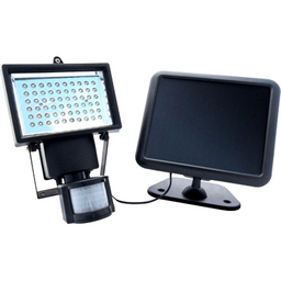 60 Integrated LED Black Outdoor Solar Powered Motion Activated Security Flood Light (22050) thumbnail-4