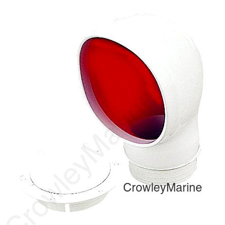 SeaDog 7271353 PVC Standard Profile Cowl Vent & Snap On Deck Plate, White With Red Interior