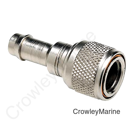 Seachoice Deluxe Fuel Connector For Chrysler/Force, Chrome Plated Brass - Female Hose Fitting 3/8" Barb