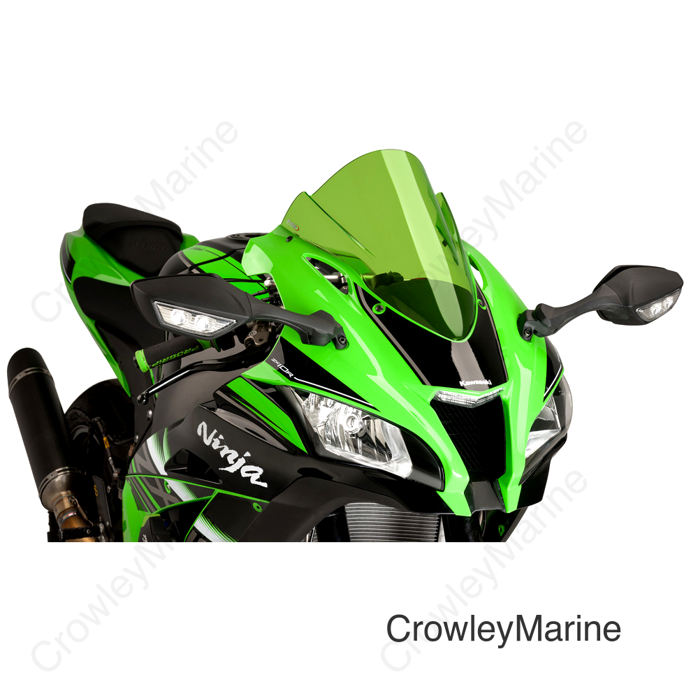 Race Windscreen - 14-1/4" - Green - Kawasaki