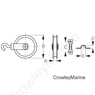 Pulley w/Eye Strap