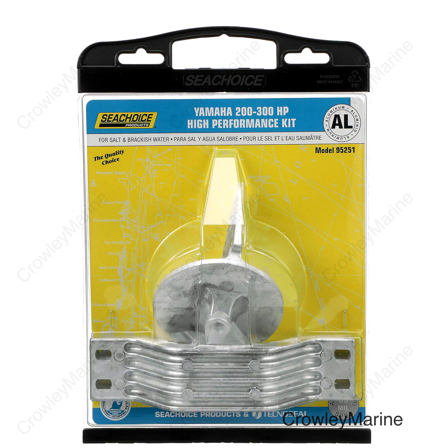 Seachoice Anode Kit, Yamaha 200-300hp, Aluminum, Cadmium-Free, Environmentally Friendly