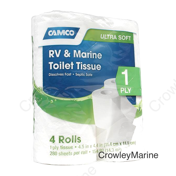 Camco 40276 Toilet Tissue-Toilet Paper 1Ply 4/Pk 280 Sheets