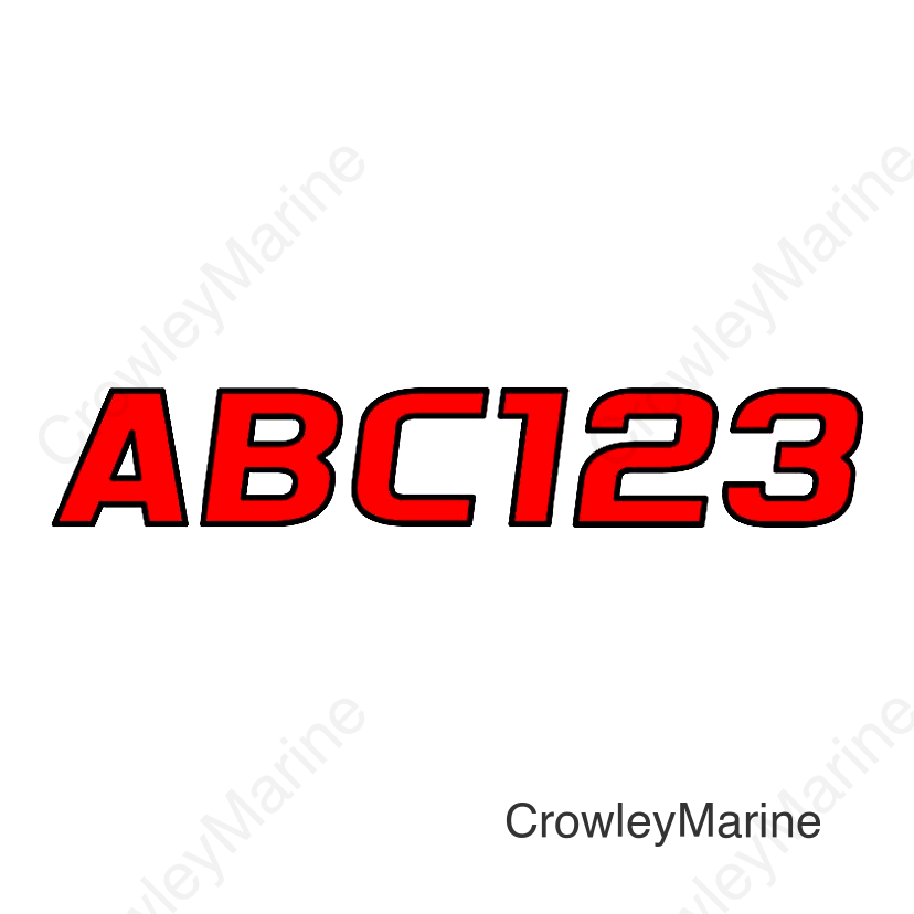 Hardline Series 700 Registration Kit, Solid Fill Colors With Black Outlines and Slanted European Font (Includes 4 Sets of 3" A-Z, 0-9)