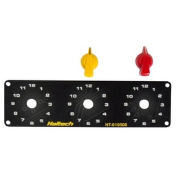 Haltech Triple Switch Panel Kit w/Yellow & Red Knobs thumbnail-1
