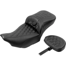 Roadsofa™ Extended Reach Seat - with Backrest - Carbon Fiber - Lattice Stitch - FLTR/FLHX '23-'24 thumbnail-1
