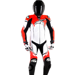 GP Plus v2 1-Piece Leather Suit - White/Black/Red Fluorescent - US 46 / EU 56 thumbnail-1