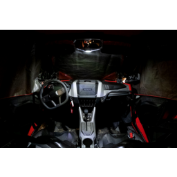 Mirror - Halo R - Rear View w/LED Cabin Light - Rectangle - Black w/Silver Bezel - Pro XP thumbnail-6