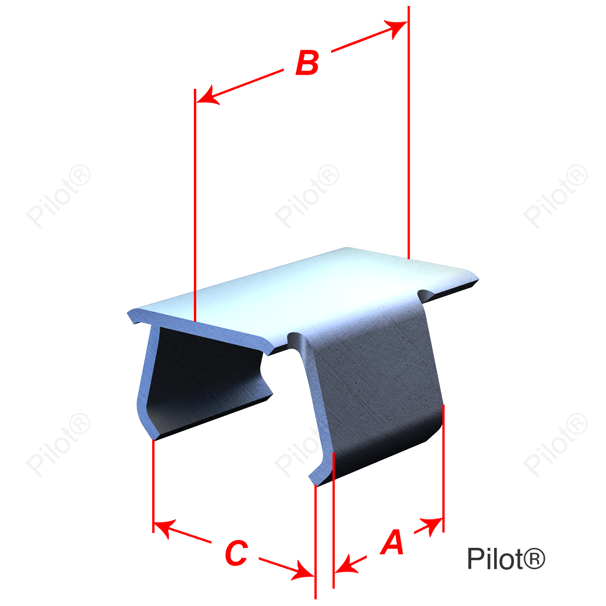 Small Flat Tab Clips - 1.500" Total Length - 10 Pack