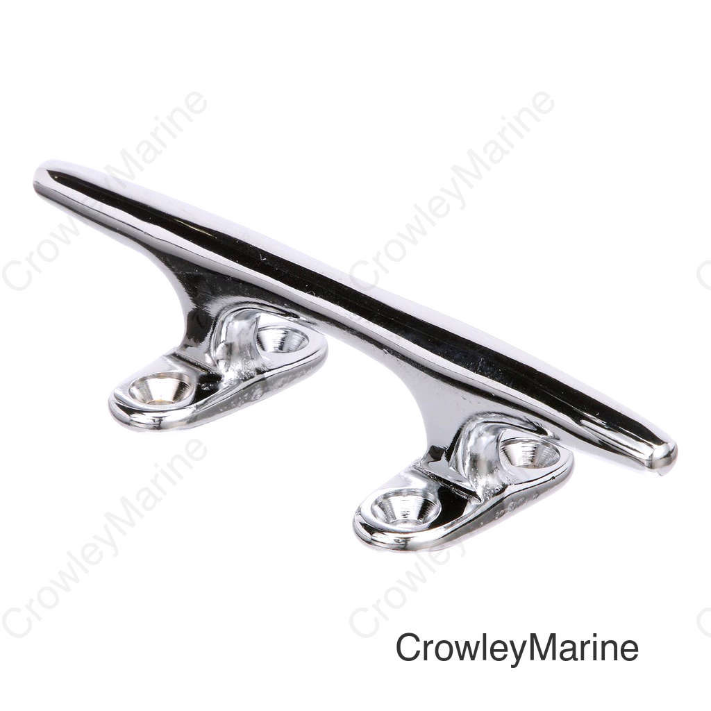 Seachoice Hollow Base Yacht Cleat, Chrome-Plated Cast Brass, 8 In. Long