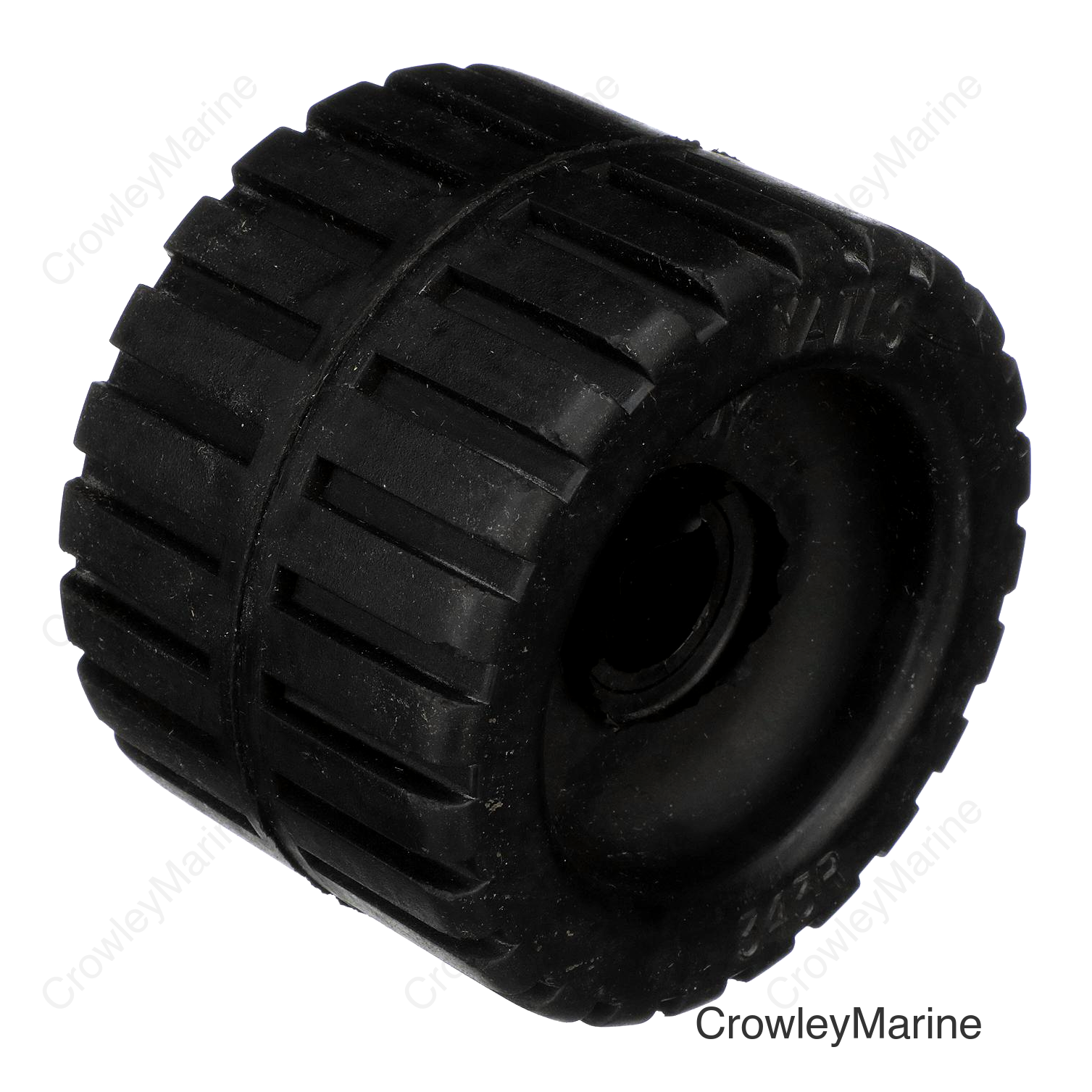 Seachoice Molded Ribbed Wobble Roller, Black, Boat Trailer, 3 In. X 7/8 In.