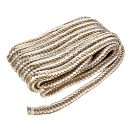 Seachoice Double-Braid Nylon Dock Line w/ Eye Splice, Pre-Shrunk, Heat Stabilized, 5/8 In. X 25 Ft., Gold White thumbnail-2