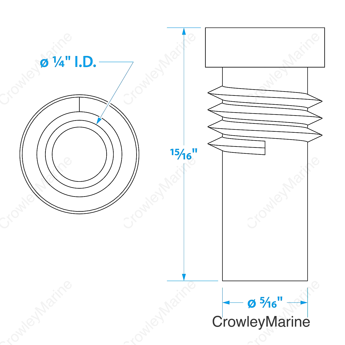 Seachoice UG176 Adapter, VHF Cable Antenna Connector