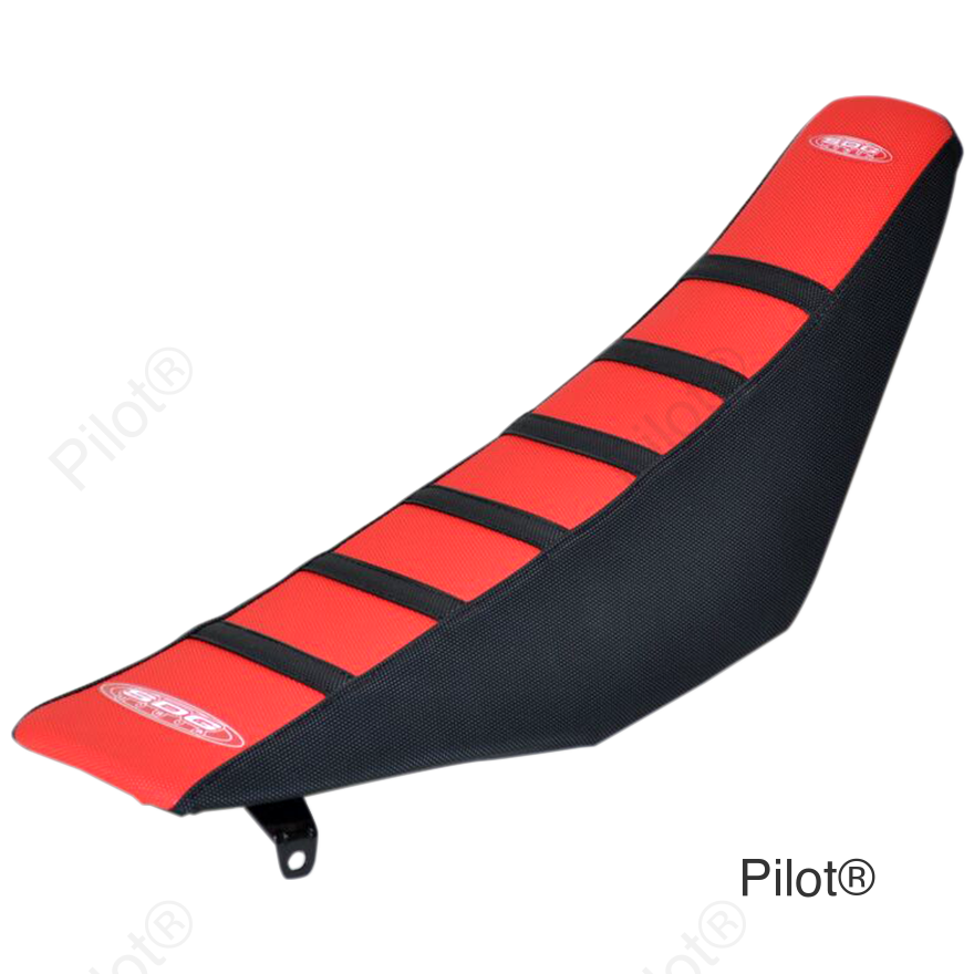 6-Ribbed Seat Cover - Black Ribs/Red Top/Black Sides
