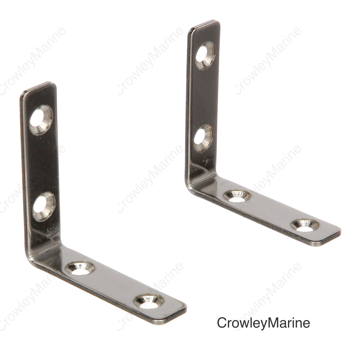 Seachoice Marine-Grade 90-Degree Angle Bracket, Polished 304 Stainless Steel, 2-3/8 in. X 1/2 in., Pack of 2