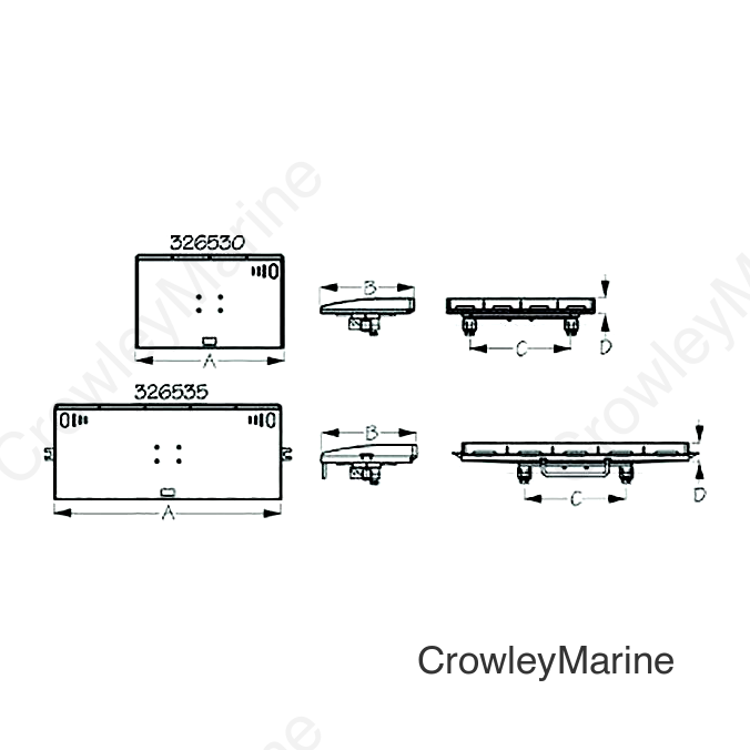 Sea-Dog 3265303 Fillet & Prep Table Square Rail Mount, A:20", B:12-5/8", C 13-1/2", D:2", Medium, Fits Tubing: 1"-1-1/4"
