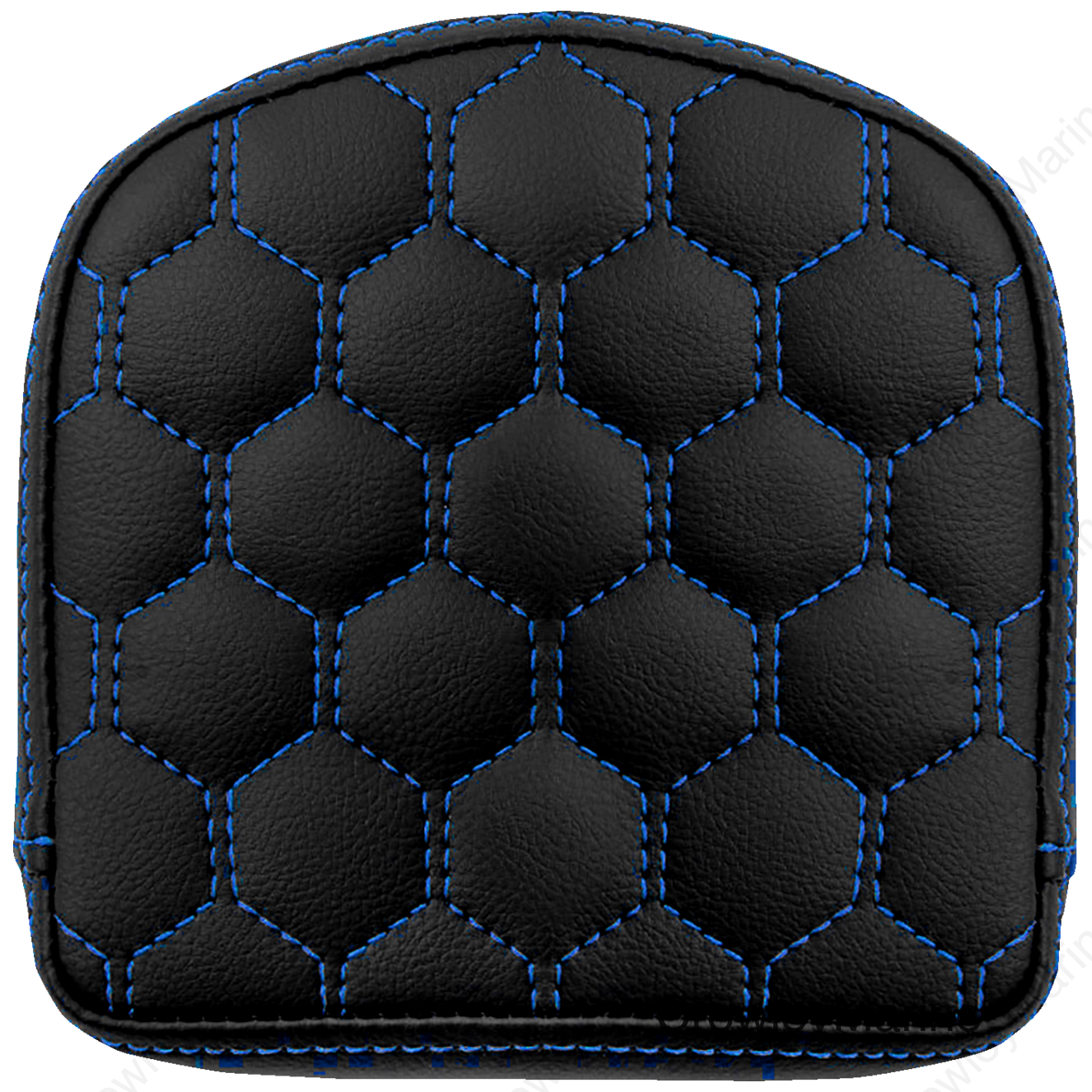 RoadSofa™ Sissy Bar Pad - Honeycomb - Blue Stitching