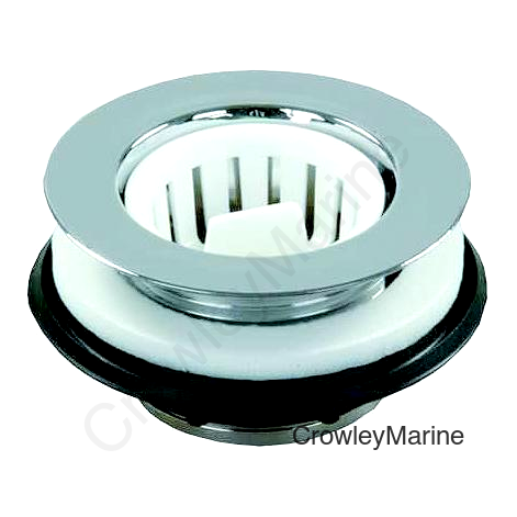 JR Products Strainer w/Threaded Basket, White