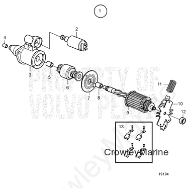 Starter(V2) - Volvo Penta (22175635)