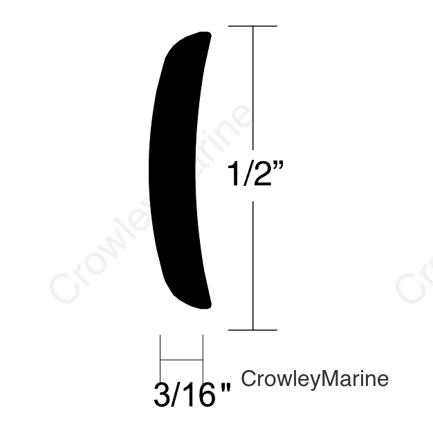 Taco A510102TAL12D Half Oval Alum 1/2 12' L