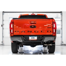 AWE Tuning 2019+ Ford Ranger 0FG Performance Exhaust System w/Diamond Black Tips & Rock Guard thumbnail-4
