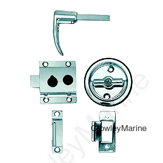 Perko 1280DP0CHR Flush Cup Rim Latch Set, w/Flush Strike, 3/4" - 1-1/8" Door