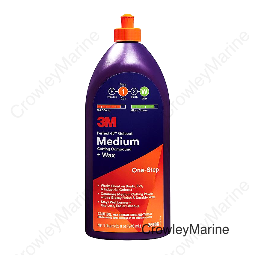 Perfect-It™ Gelcoat Medium Cutting Compound/Wax, Qt.