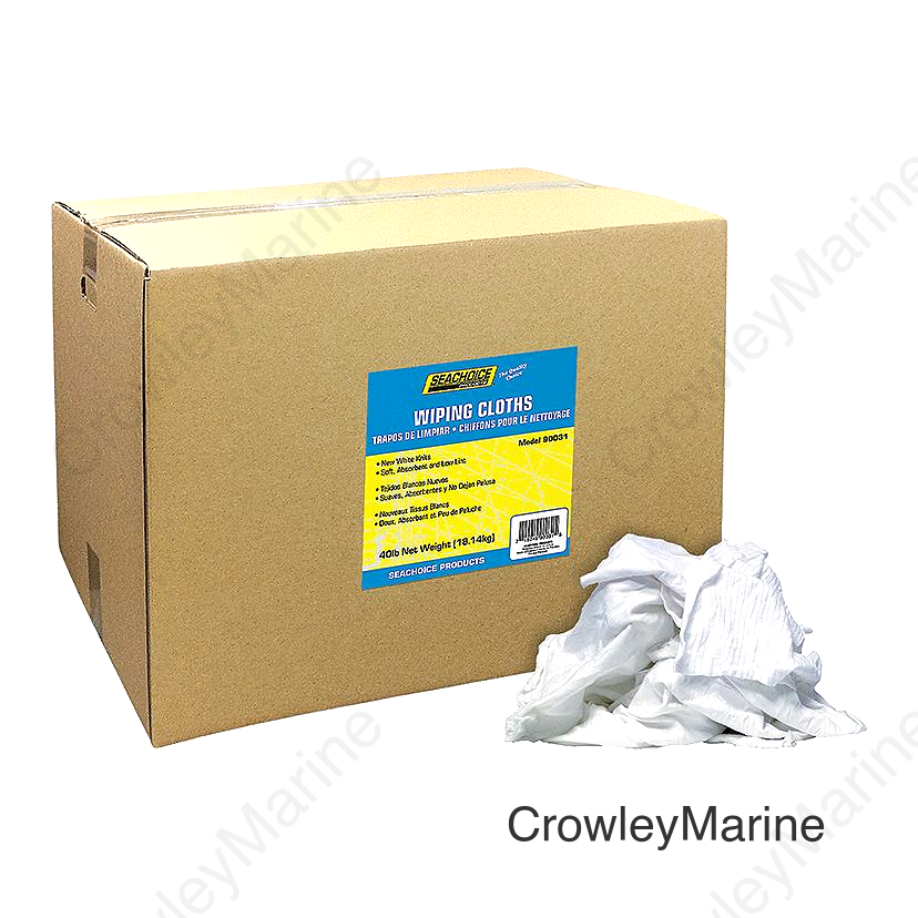 Seachoice 90031 New White Knits Wiping Cloths, 40-lb. Box