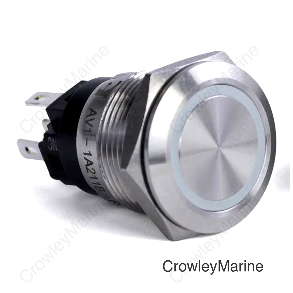 Sierra AV10040B Push-Button Switch, Off/On, Blue Halo LED