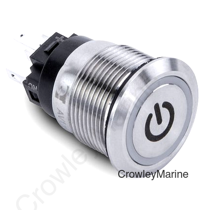 Sierra AV10060W Push-Button Switch, Off/On, White Halo LED w/On-Off Symbol