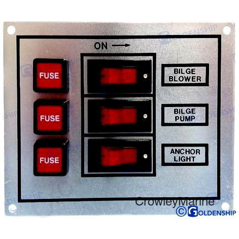 SWITCH PNL 3-GANG 12V SLVR PL (GS11192)