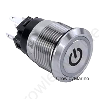Sierra AV10060B Push-Button Switch, Off/On, Blue Halo LED w/On-Off Symbol