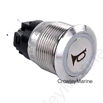 Sierra AV10050R Push-Button Switch, Off/On, Red Halo LED w/Horn Symbol