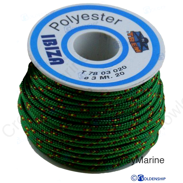 POLY BRAIDED ROPE 3MMGN IBIZA (GS60155)